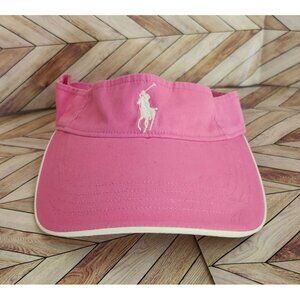 Women Polo Ralph Lauren Visor Hat White Pink Adjustable O/S